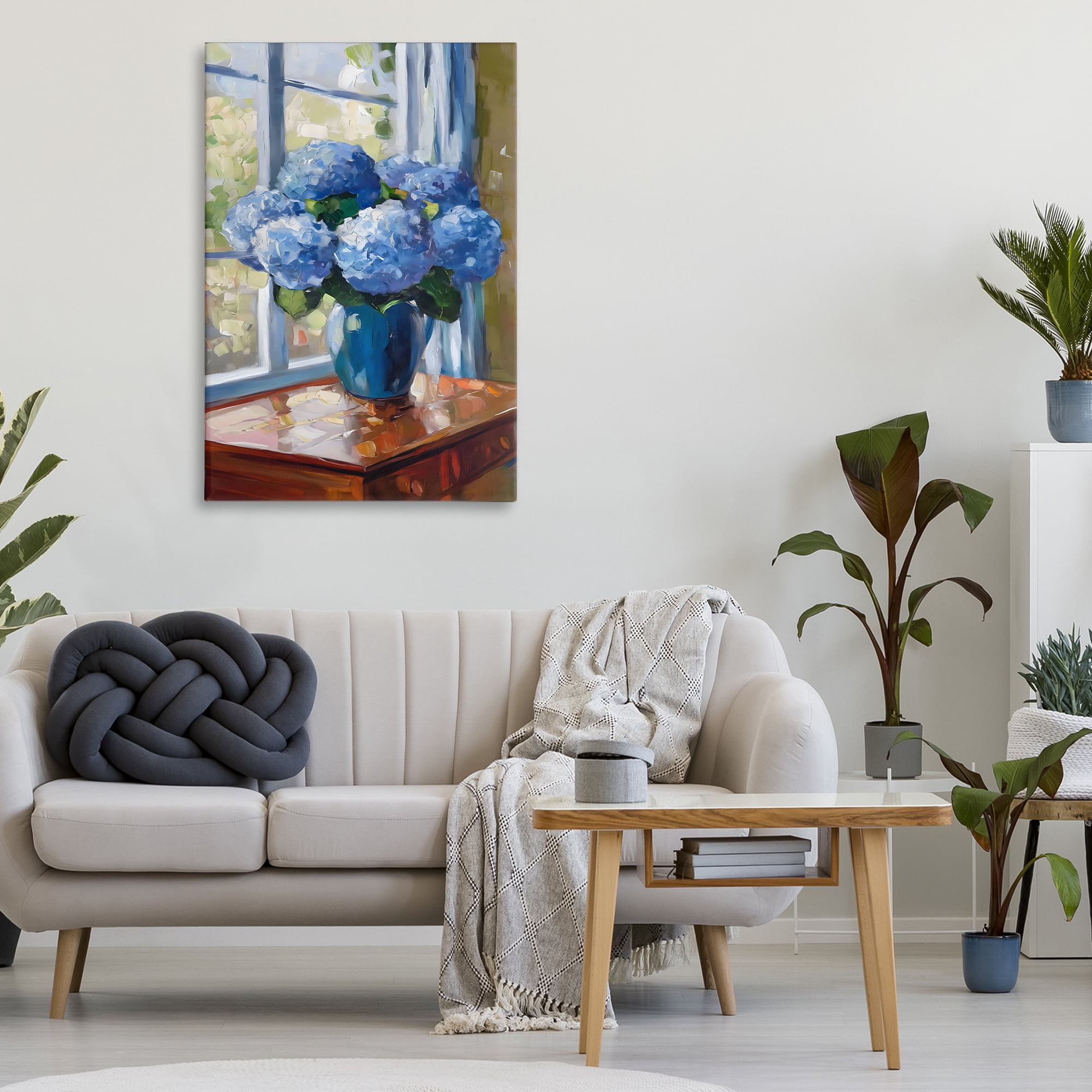 Stupell Industries Winter Hydrangeas by Window Canvas Wall Art, design by Creative Studio