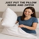 thumbnail image 3 of Paquete de 4 fundas de almohada de vinilo con cremallera de lujo: protectores impermeables para almohadas más duraderas. Tamaño estándar 20""x29"". Ideal para uso doméstico, hotelero y hospitalario., 3 of 5