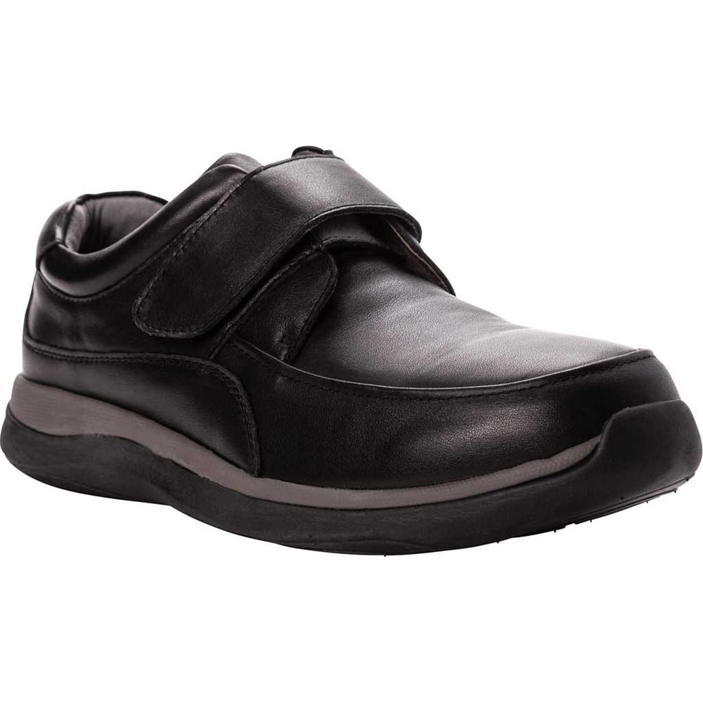 Propet - Men's Propet Parker Hook and Loop Moc Toe Shoe Black Leather ...