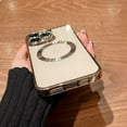 thumbnail image 4 of iPhone 14 Pro Case Magnetic Clear with Camera Lens Protector Full Protection MagSafe Electroplated Silicone Dust-Proof Net Shockproof Protective Case Cover 6.1 Inch - Gold, 4 of 6