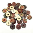 thumbnail image 3 of 100Pc Assorted Flower 2 Hole Decorative Wood Button for Sewing Scrapbooking 20mm, 3 of 7