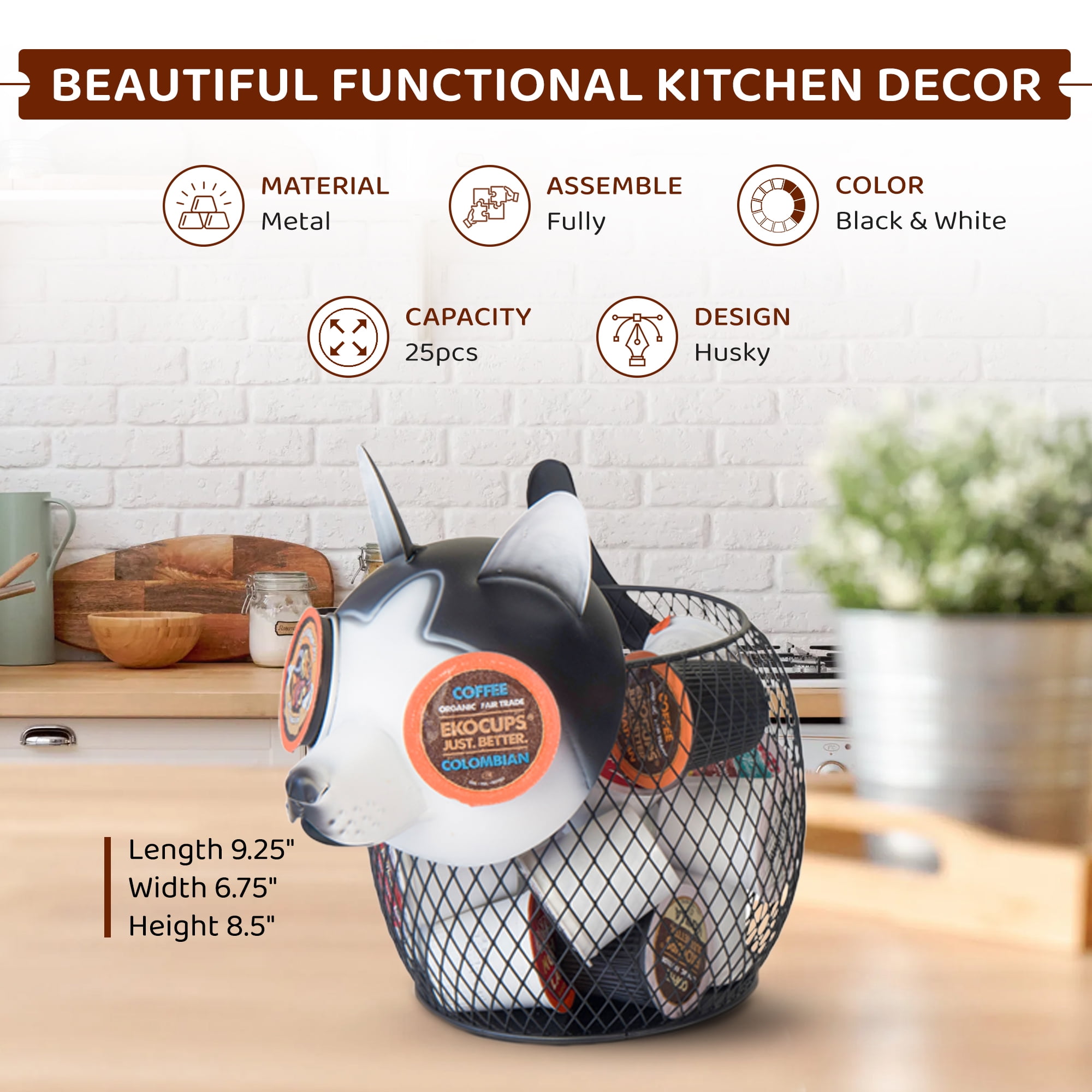 Made Easy Kit Coffee Pod Organizer - Home Coffee Bar Functional Dcor - Caf Station Countertop Storage Accessories