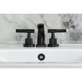thumbnail image 3 of Kingston Brass KS4940KNL Convergent Two-Handle 3-Hole Deck Mount Widespread Bathroom Faucet with Knurled Handle and Brass Pop-Up in Matte Black, 3 of 8