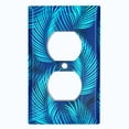 thumbnail image 2 of Metal Light Switch Plate Cover Jungle Tropical Leaves Blue Palm JGL002, 2 of 13