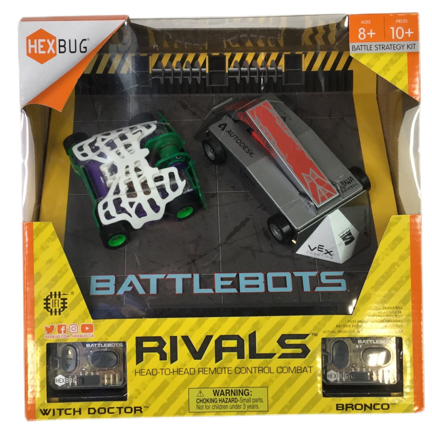 HEXBUG BattleBots Rivals Bronco and Witch Doctor with Remote Controls 