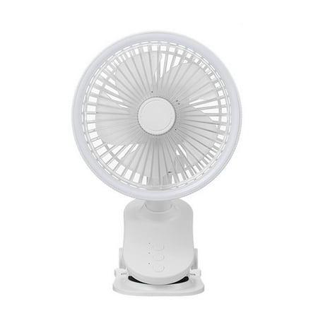 

Vikakiooze Summer Savings Clearance 2400mAh Rechargeable Clip On Fan With Light 3 Speeds Portable Desk Fan For Treadmill Golf Cart Bed Car Seat Baby Stroller