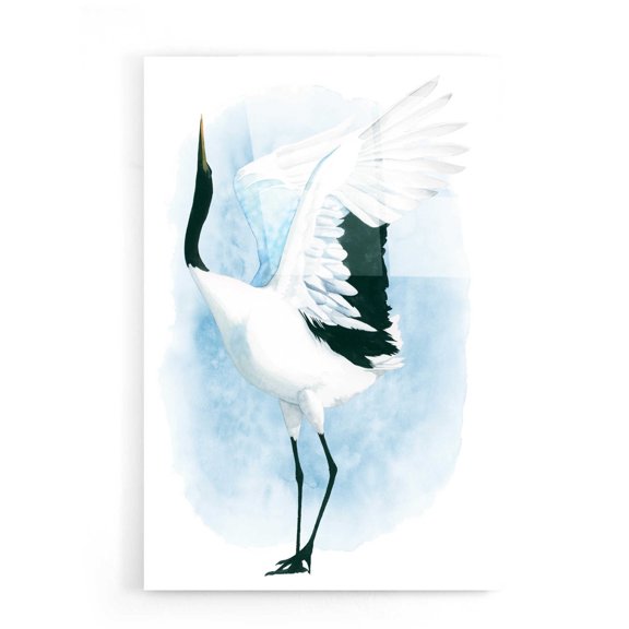 Epic Art 'Dancing Crane I' by Grace Popp, Acrylic Glass Wall Art, 16"x24"