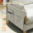 thumbnail image 5 of 3-in-1 Convertible Sofa Bed, 74-inch Long Folding Sleeper Chair with 3 Pillows and Side Pockets, Comfy Chenille Cloud Couch, Oversized Accent Chair for Living Room, Beige, 5 of 8