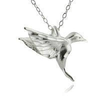 Sterling Silver Hummingbird Pendant Necklace, 18"