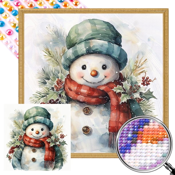 5D DIY Taladro Parcial AB Diamante Pintura Muñeco Nieve Del 45x45cm