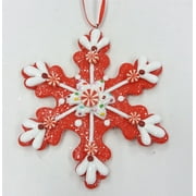 Holiday Time Red Snowflake Ornament, 4.5"