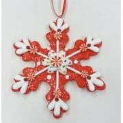 Holiday Time Red Snowflake Ornament, 4.5"