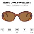 thumbnail image 2 of Gafas de sol ovaladas retro mosanana estilo vintage con diseño tortuga claro y protección UV400, 2 of 6