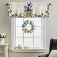 thumbnail image 3 of Valance Curtains for Kitchen Windows Easter Rabbit Rustic Butterfly Bee Rod Pocket Valance Pastoral Flower Leaf Linen Short Window Curtain Topper for Bedroom Living Room Bathroom 42x12in,1&nbsp;Panel, 3 of 9
