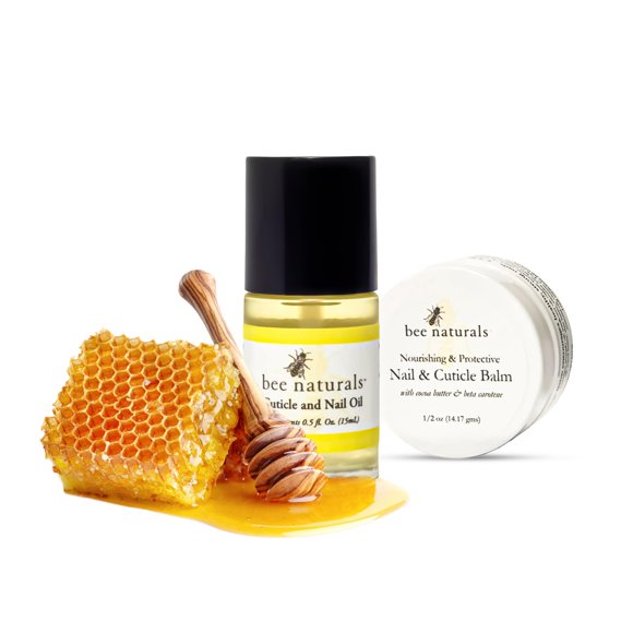 Bee Naturals Nail & Cuticle Care Gift Set – Includes Hydrating Nail Balm & Nourishing Cuticle Oil with Natural Ingredients â€&#