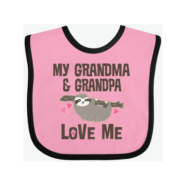Grandma and Grandpa Love Me Sloth Baby Bib - Walmart.com - Walmart.com