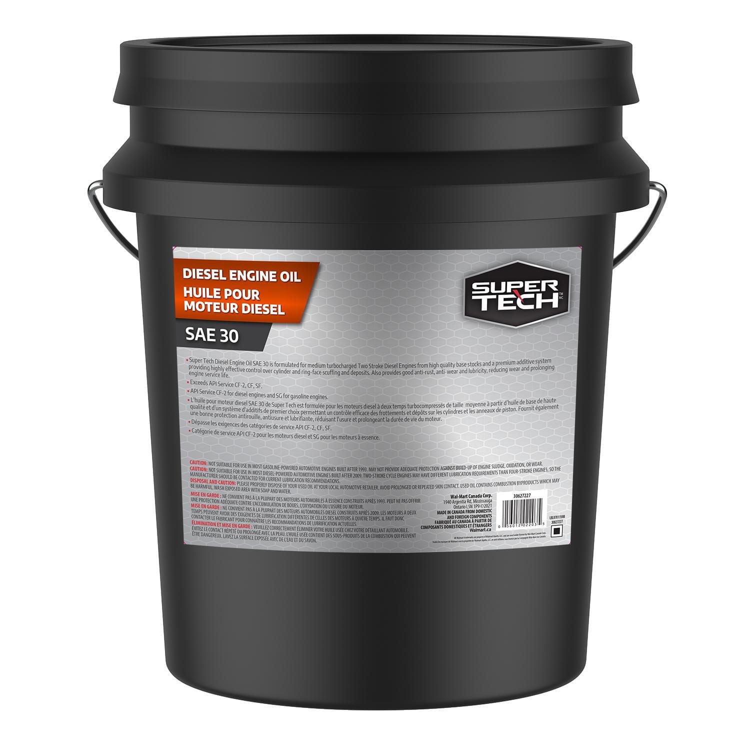 SuperTech Diesel Engine Oil SAE 30 18.9L Pail, Good anti-rust, anti-wear and lubricity