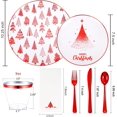 thumbnail image 2 of 175PCS Christmas Plastic Plates - Withe and Red Disposable Plates - Christmas Tree Plates Include 25Dinner Plates, 25Dessert Plates, 75Silverware, 25Cups, 25 Napkins for Christmas Party, 2 of 9