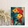 thumbnail image 2 of Colorful Cartoon Fish Canvas Whimsical Ocean Living Bedroom Bath Wall Art, 2 of 8
