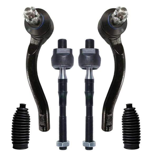 Detroit Axle - 6pc Front Tie Rods Boots for 2006-2010 INFINITI M35 M45, 4 Inner and Outer Tie Rod End Links 2 Boots 2007 2008 2009 Replacement