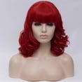 thumbnail image 2 of Unique Bargains Wigs for Women 16" Red Curly Wig with Wig Cap Natural Full Medium Wavy, 2 of 6