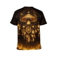 thumbnail image 2 of LAOLIUSN Men's Mushroom Graphic T Shirt, Psychedelic Fantasy Glow Tee, All Over Print Crew Neck Short Sleeve Shirt, S-4XL, 2 of 7