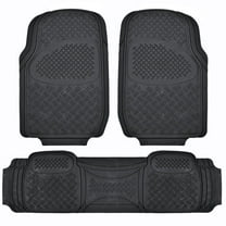 BDK MaxDuty Rubber Floor Mat for Car, SUV,Van & Truck - Super Heavy Duty Rubber , Trim to Fit & 3 Piece (Black)