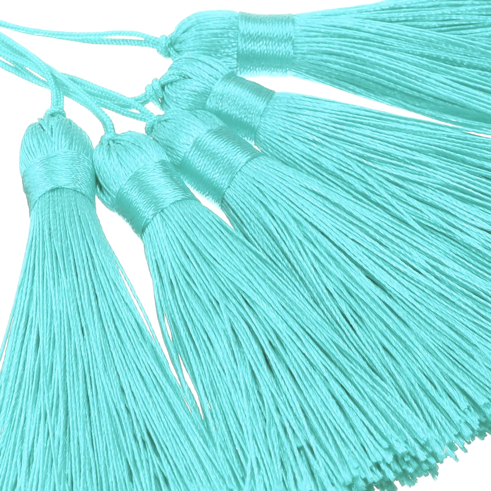 Unique Bargains Mini Bookmark Tassels Handmade Floss Craft for Jewelry Making Sky Blue