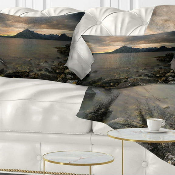 Designart 12" x 20" Multi-color Polyester Throw Pillow