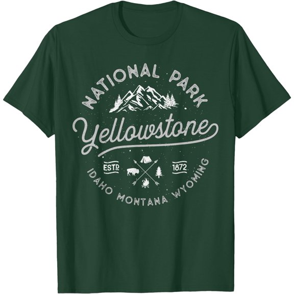 Yellowstone US National Park Bison Buffalo Vintage Unisex T-Shirt for Men Women Kids Toddler