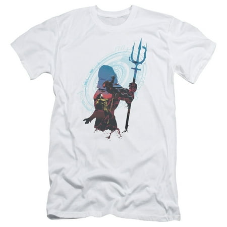 Aquaman Movie Silhouette S/S Adult 30/1 T-Shirt White