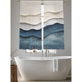 thumbnail image 4 of Navy Blue Ombre Sheer Curtains 72 Inch Length 2 Panels Set, Modern Wave Abstract Art Voile Window Treatment Rod Pocket Curtains Sheers Drapes for Bedroom/Living Room/Kitchen 52"x72"x2, 4 of 7
