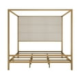thumbnail image 7 of Euroco Metal King Size Canopy Bed with Upholstery Headboard, Gold, 7 of 7
