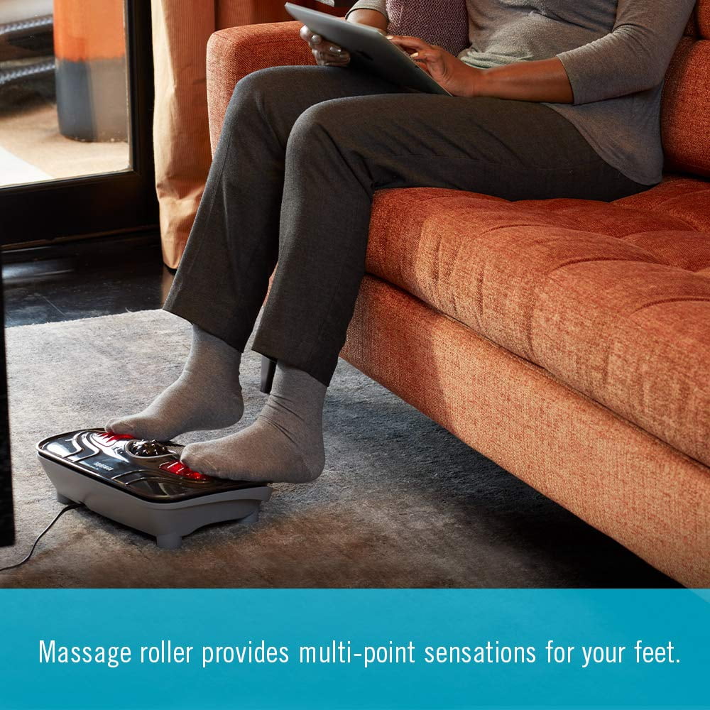 Homedics Vibration Foot Massager with Heat, Soothing Relief, FMV-400HJ-BK
