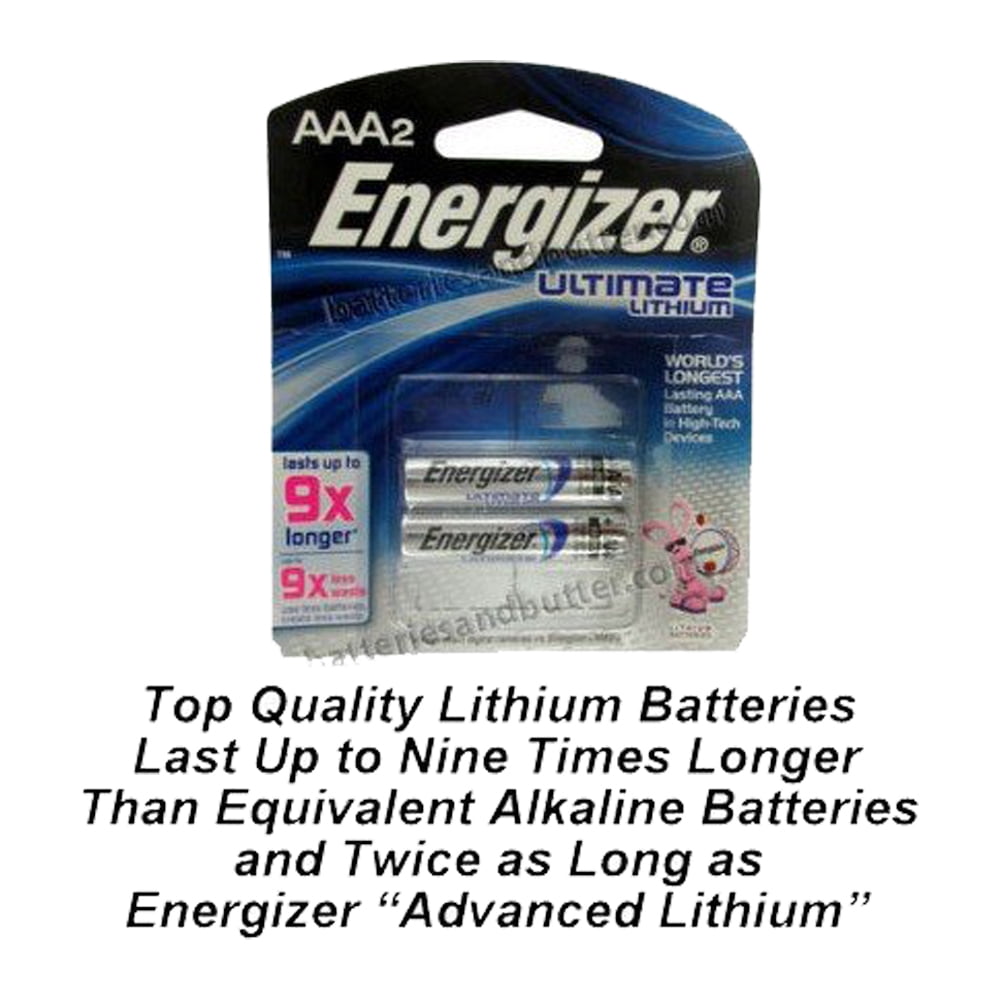 Energizer L92 Photo AAA Ultimate Lithium Battery 2 Pack