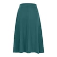 thumbnail image 5 of JNGSA Women's Ruched High Waist Knee Length Jersey A-Line Stretchy Flared Casual Midi Skirt, 5 of 6