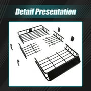 Kojem 64 Universal Roof Rack Basket, Expandable Cargo Carrier, Car Top Luggage Storage Holder, SUV 250Lbs Black