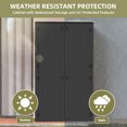 thumbnail image 3 of Wooflex 81-Inch Resin Outdoor Storage Shed with Floor, Lockable Double Doors, 50 Cu.ft Waterproof Garden Patio Box, Vertical Utility Tool Organizer, Dark Gray, 3 of 10
