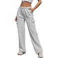 thumbnail image 4 of GJSYRH Women’s Tall Cargo Sweatpants Extra Long Inseam Soft Stretch Lounge Pants for Tall Women, 4 of 4