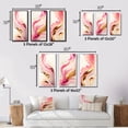 thumbnail image 4 of Designart "Bold Flowing Pink and Gold I" Modern Framed Wall Art Set Of 3 - Pink Abstract Spirals Frame Gallery Wall Set For Home Decor, 4 of 6