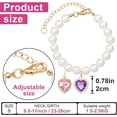 thumbnail image 2 of XiaoEn 2pcs Cat Dog Pearl Collar, Small Heart Shape Rhinestone Pet Necklace, Adjustable Wedding Party Pet Jewelry Accessories for Puppy Small Cats-kitten, 2 of 7