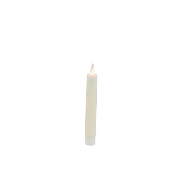 Mystique Flameless Candle, Ivory 6" Taper, Real Wax Candle With