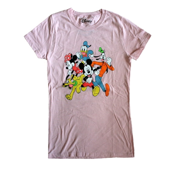 Disney Mickey Mouse and Friends Junior Women's Pink T-Shirt