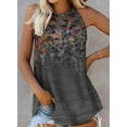 thumbnail image 4 of Asyoly Womens Tops Summer Casual Blouses Halter High Neck Tie Dye Floral Print Shirts Tank Top, 4 of 4