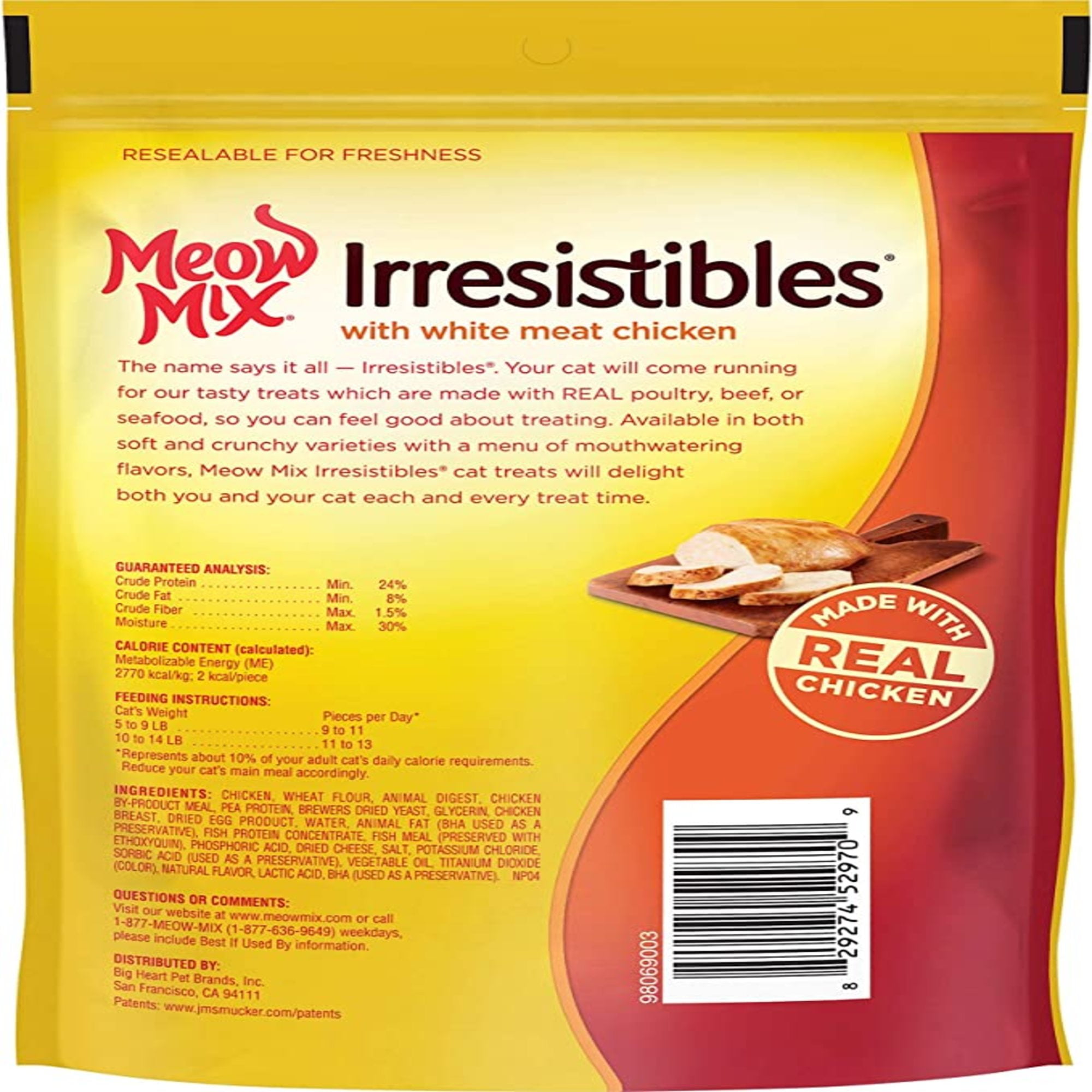 Meow Mix Brandclub Meow Mix Irresistibles Soft Cat Treats With White Meat Chicken 3 Ounce Bag