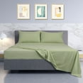 thumbnail image 2 of PiccoCasa Brushed Polyester Microfiber Fabric Bed Sheets Bedding Set 4-Piece, Olive Green Full, 2 of 8