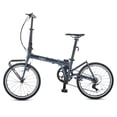 thumbnail image 1 of Birch 20 Inch Folding Bike for Adult Shimano 7 Speed with Front Storage Rack Dual V Brakes 100% Preinstalled, Gray, 1 of 8
