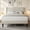 Beige, variant on EDX Queen Size Upholstered Platform Bed Frame with Padded Wingback Headboard, Modern Accent Bedroom Furniture, Beige Velvet