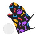 thumbnail image 2 of ZICANCN Oven Mitts and Pot Holders Sets, Colorful Spooky Dark Skulls Baking Sets Kitchen Heat Resistant 4 Pieces, 2 of 8