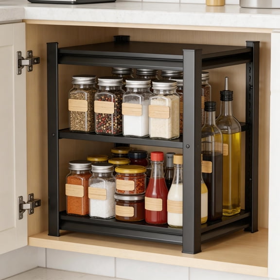 Heavy Duty 3-Tier Adjustable Storage Shelving, 1650LBS Total Capacity Steel Unit, Durable Rustproof Cabinet Shelf for Pantry Kitchen Bathroom Basement